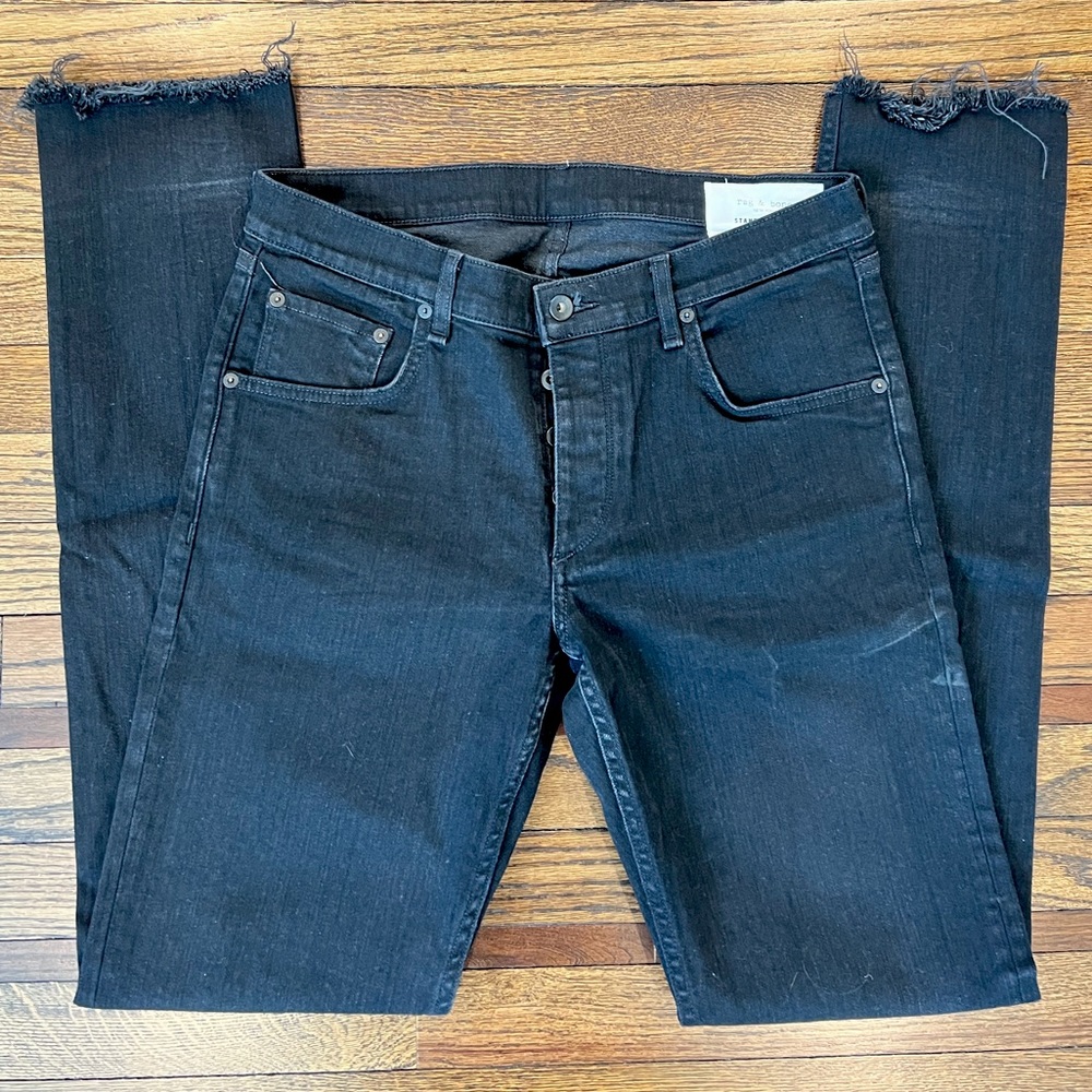 Rag and Bone Fit 2 Slim Fit Black Jeans
